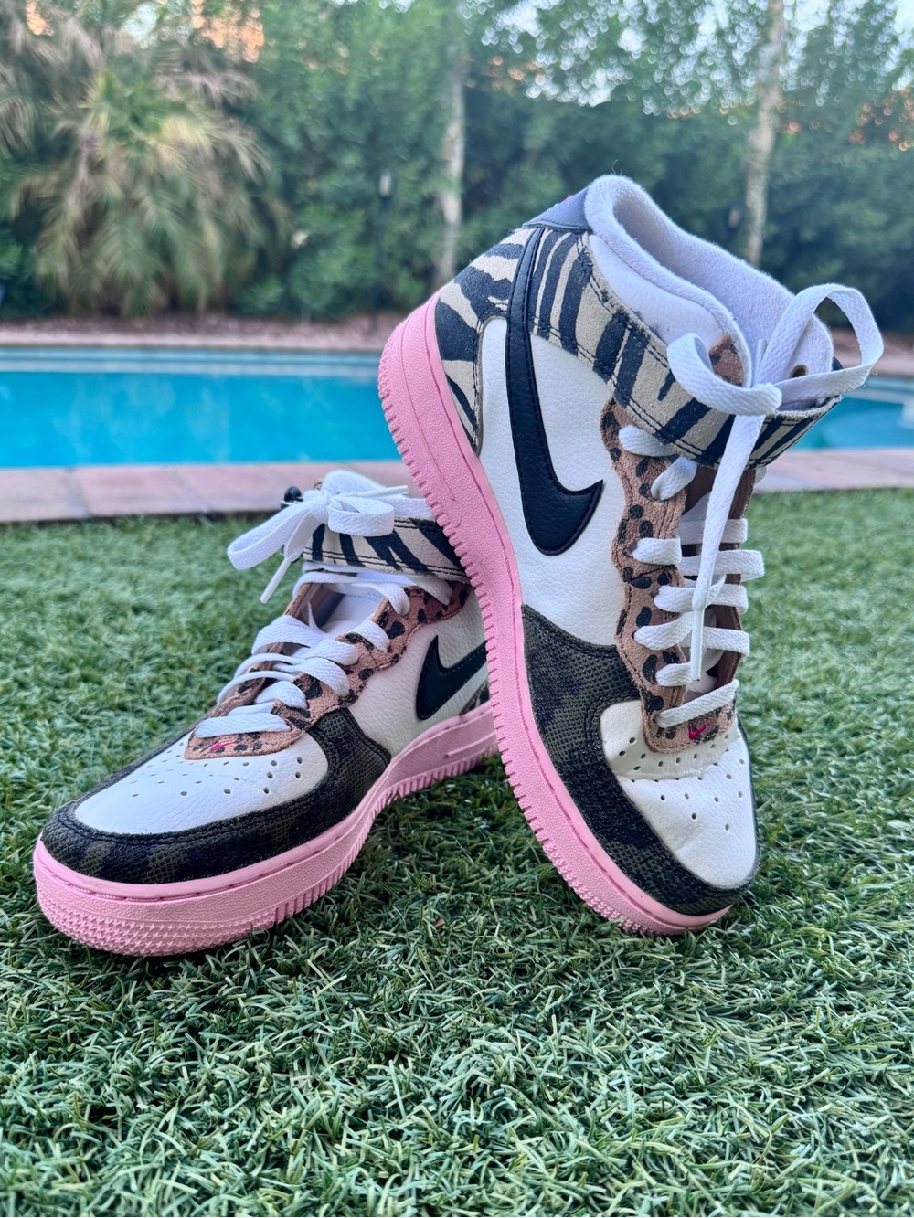 Nike Air Force 1 Mid Tunnel Walk Women’s 6.5 Pink Zebra Leopard DZ4841-100